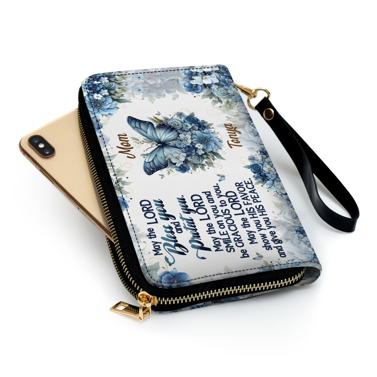 Personalized Christian Leather Handbag, May The Lord Bless You and Protect You Leather Handbag โ Custom Name Religious Gift for Mom BLAF21